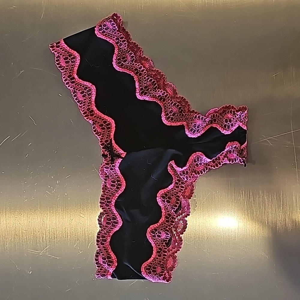 Victoria's Secret panty black with hot pink lace, Sexy Little Things